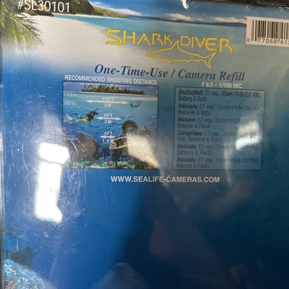 Shark Diver 35mm Underwater Camera Refill SL301 -27 Exp 400ASA Film & BatteryNIP